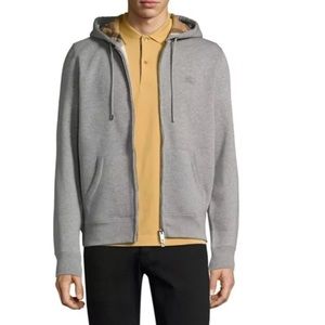 New Burberry Men's Claredon Hoodie Pale Grey - L